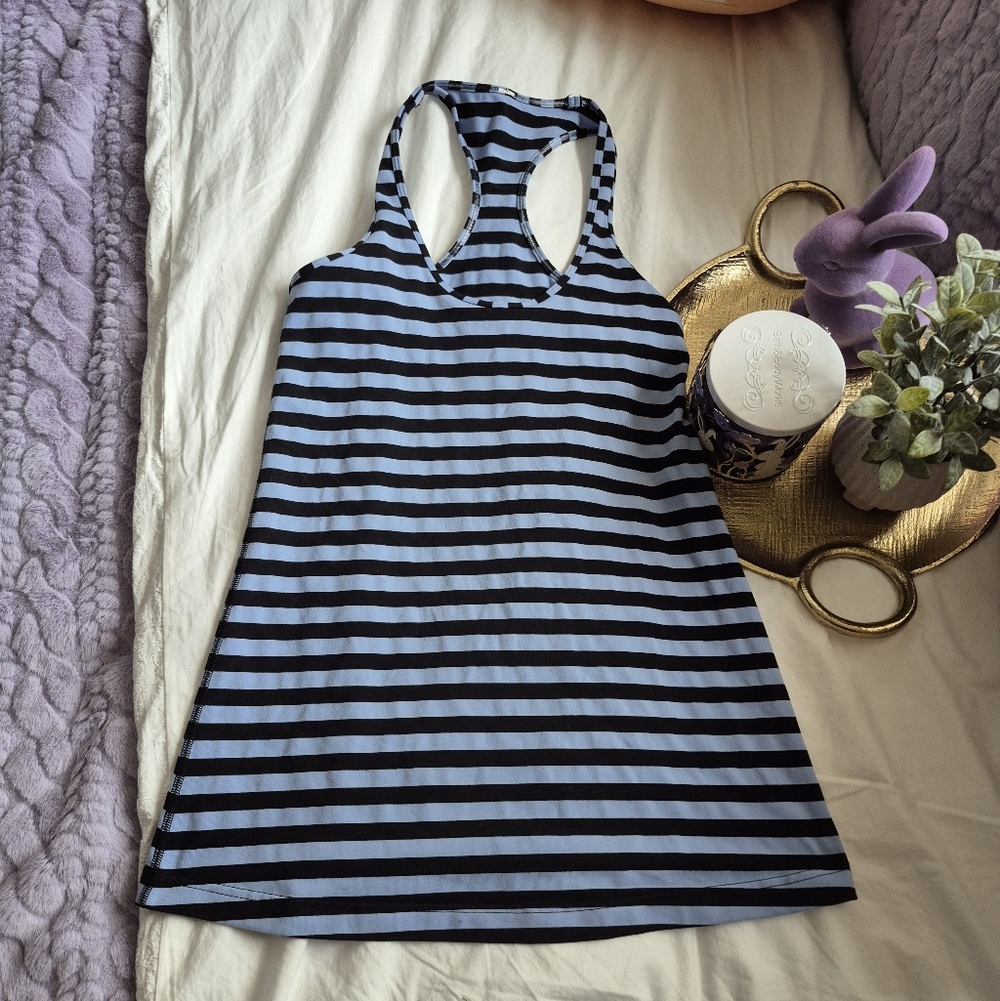 Lululemon Lilac Black Striped Racerback Tank